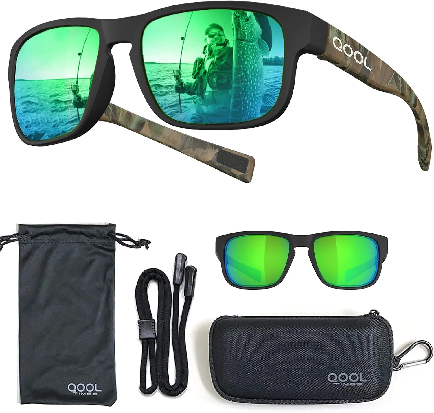 rectangle Polarized fishing Sunglasses for Men Women Running Hunting Golfing Cycling Hiking Outdoor