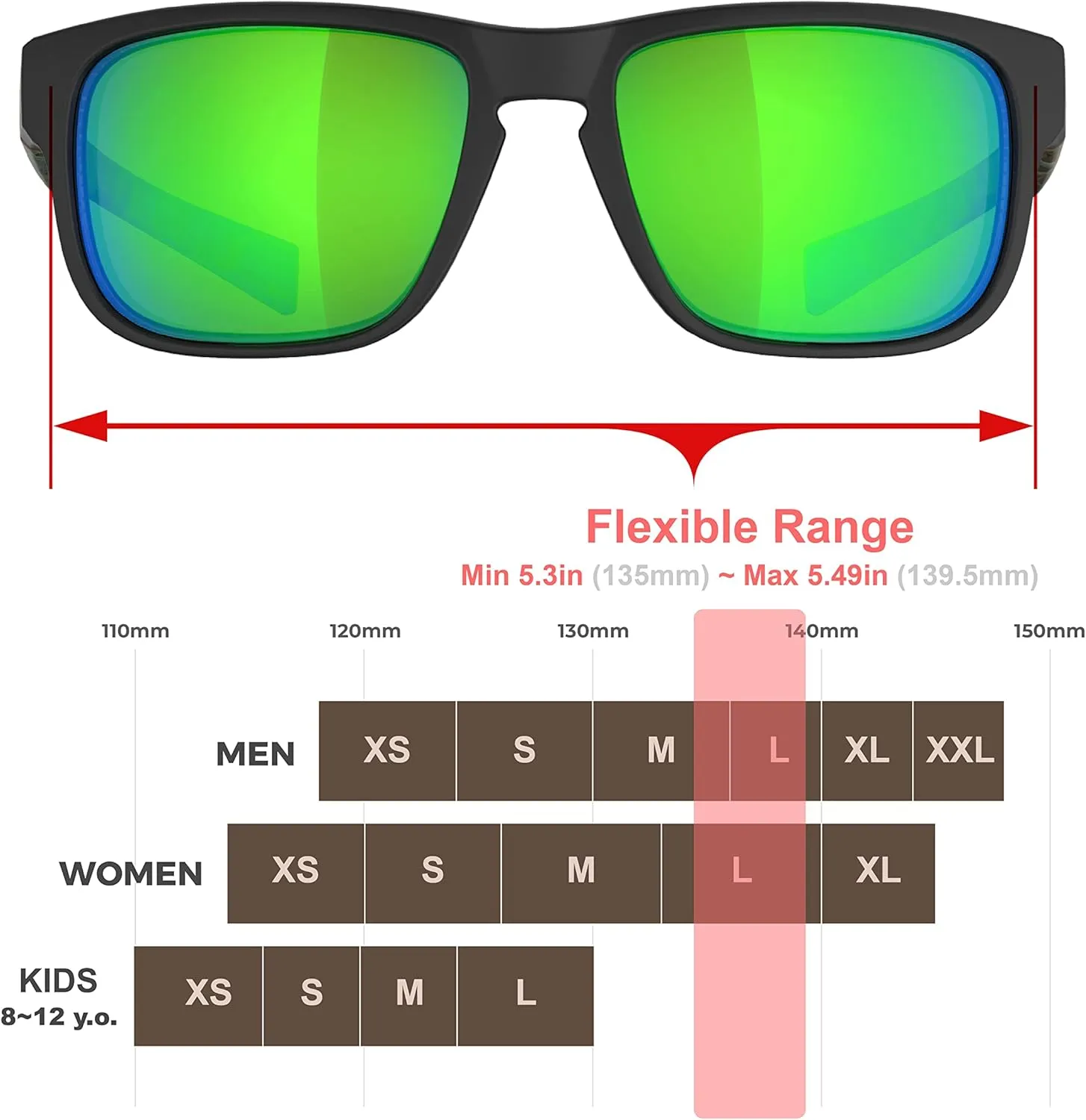 rectangle Polarized fishing Sunglasses for Men Women Running Hunting Golfing Cycling Hiking Outdoor