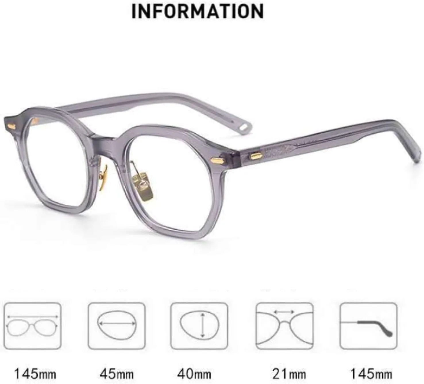 Retro Acetate Glasses Men Women Fashion