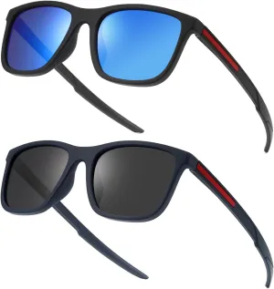 Retro Polarized Sunglasses For Men Women,Square Sport Sun Glasses Shades Shady Rays for Fishing UV Protection