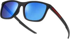 Retro Polarized Sunglasses For Men Women,Square Sport Sun Glasses Shades Shady Rays for Fishing UV Protection