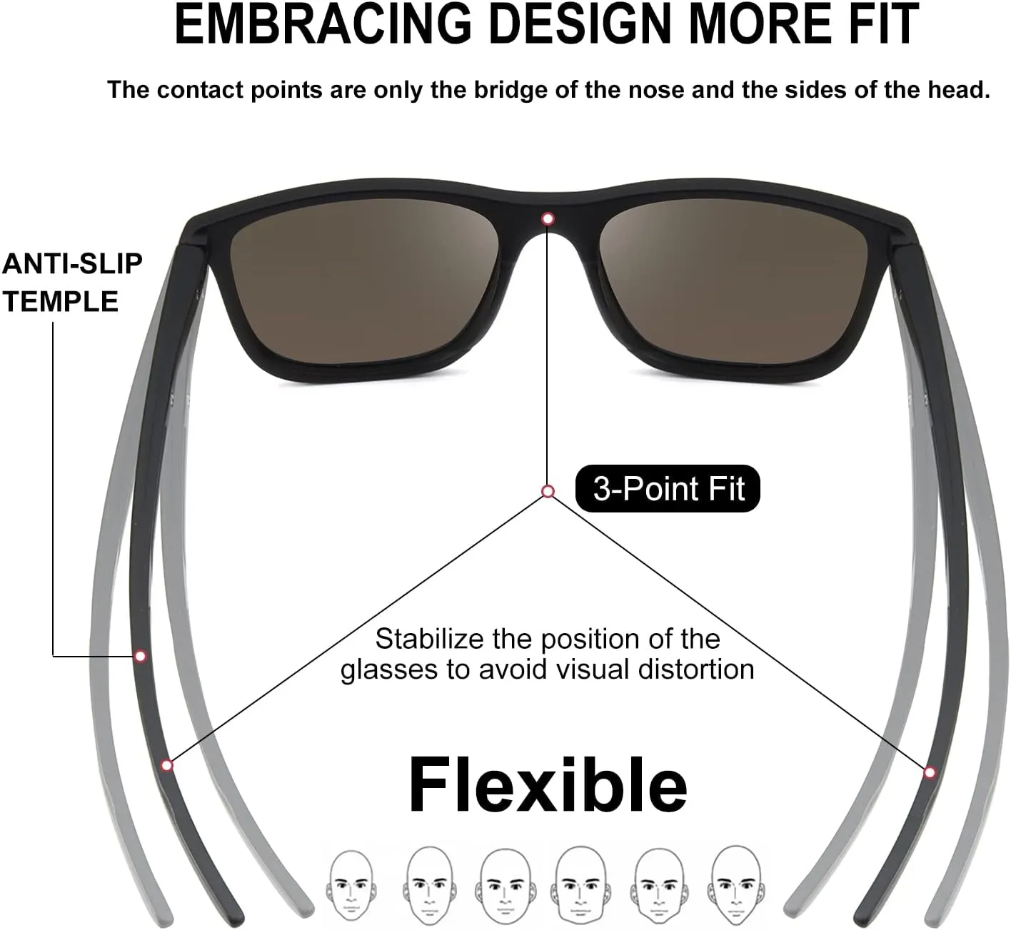 Retro Polarized Sunglasses For Men Women,Square Sport Sun Glasses Shades Shady Rays for Fishing UV Protection