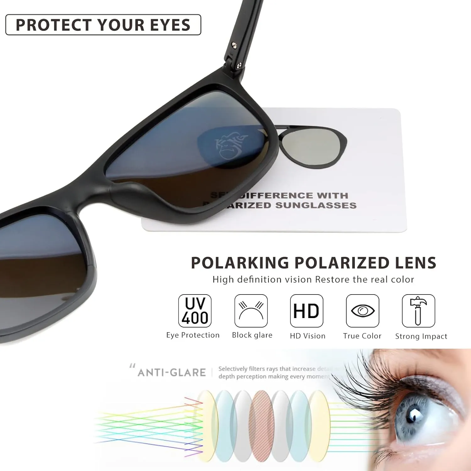 Retro Polarized Sunglasses For Men Women,Square Sport Sun Glasses Shades Shady Rays for Fishing UV Protection