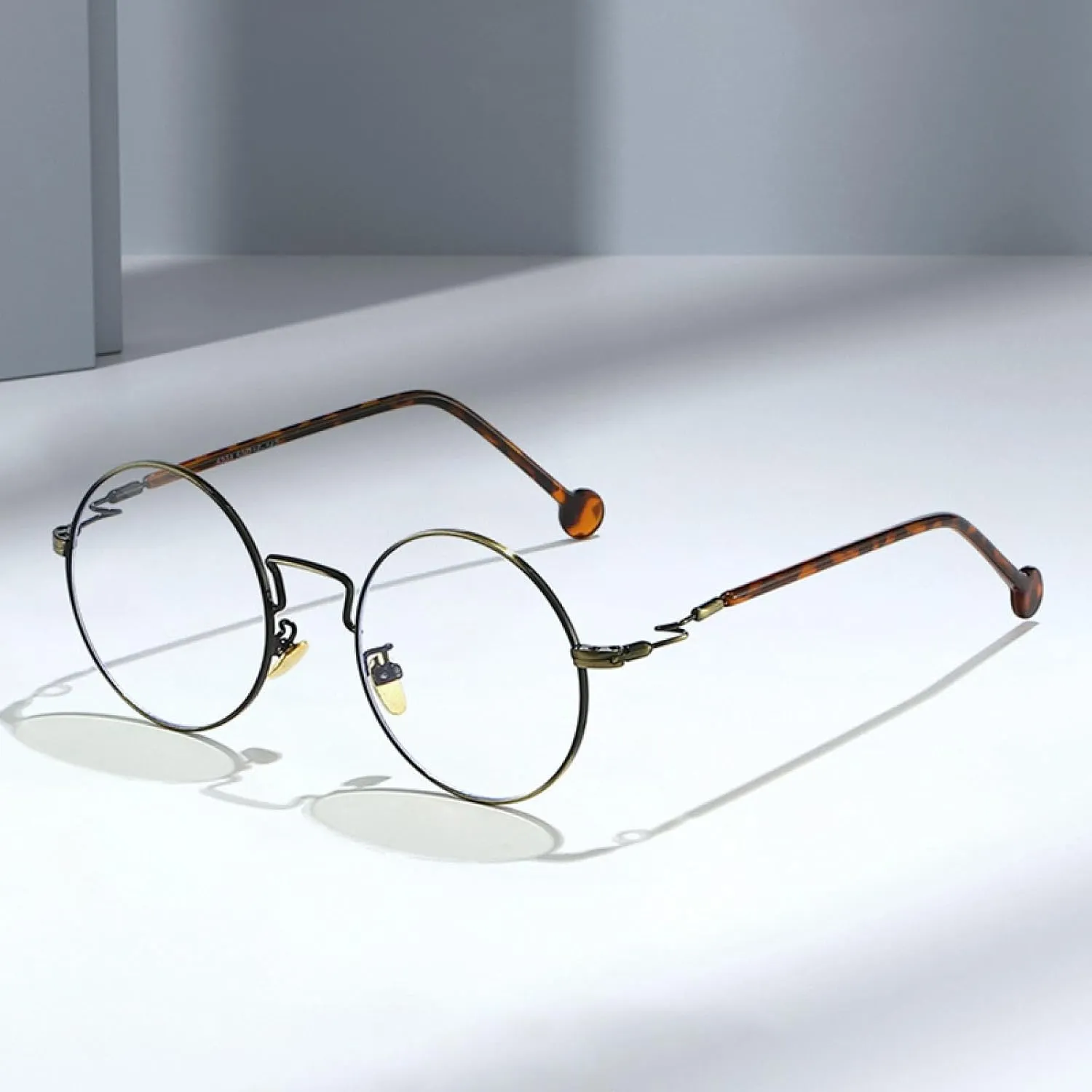Retro Round Metal Men Glasses Frame Fashion Clear Women Eyewear