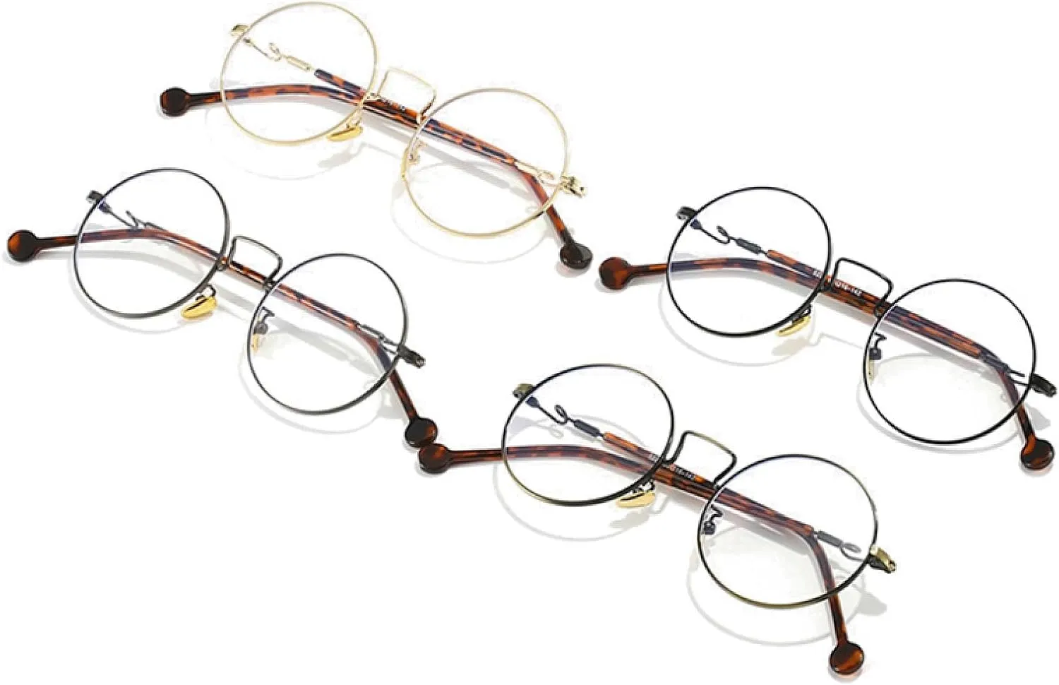 Retro Round Metal Men Glasses Frame Fashion Clear Women Eyewear