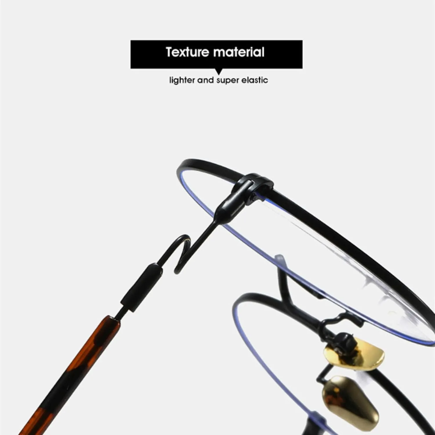 Retro Round Metal Men Glasses Frame Fashion Clear Women Eyewear