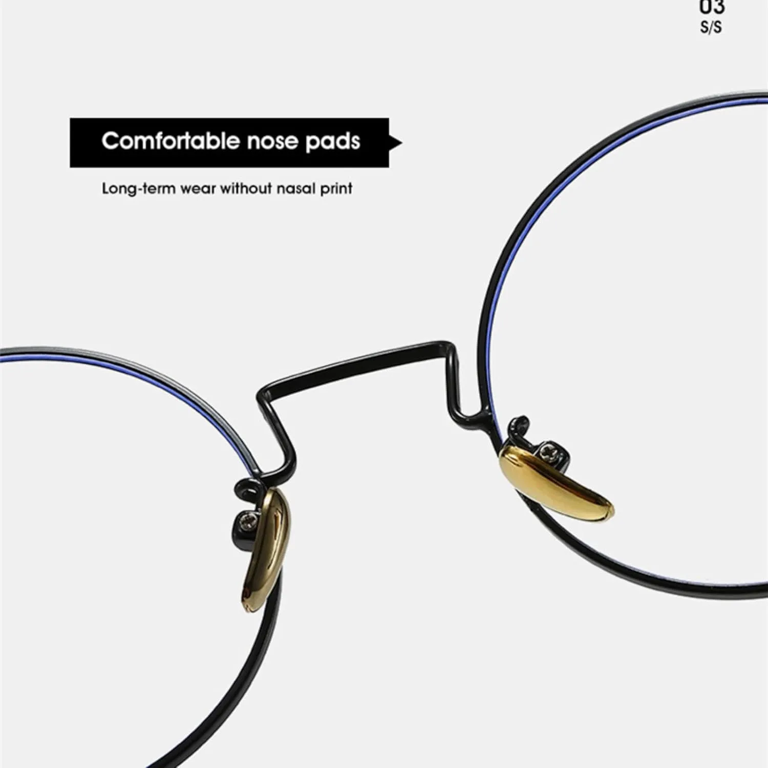 Retro Round Metal Men Glasses Frame Fashion Clear Women Eyewear