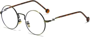 Retro Round Metal Men Glasses Frame Fashion Clear Women Eyewear
