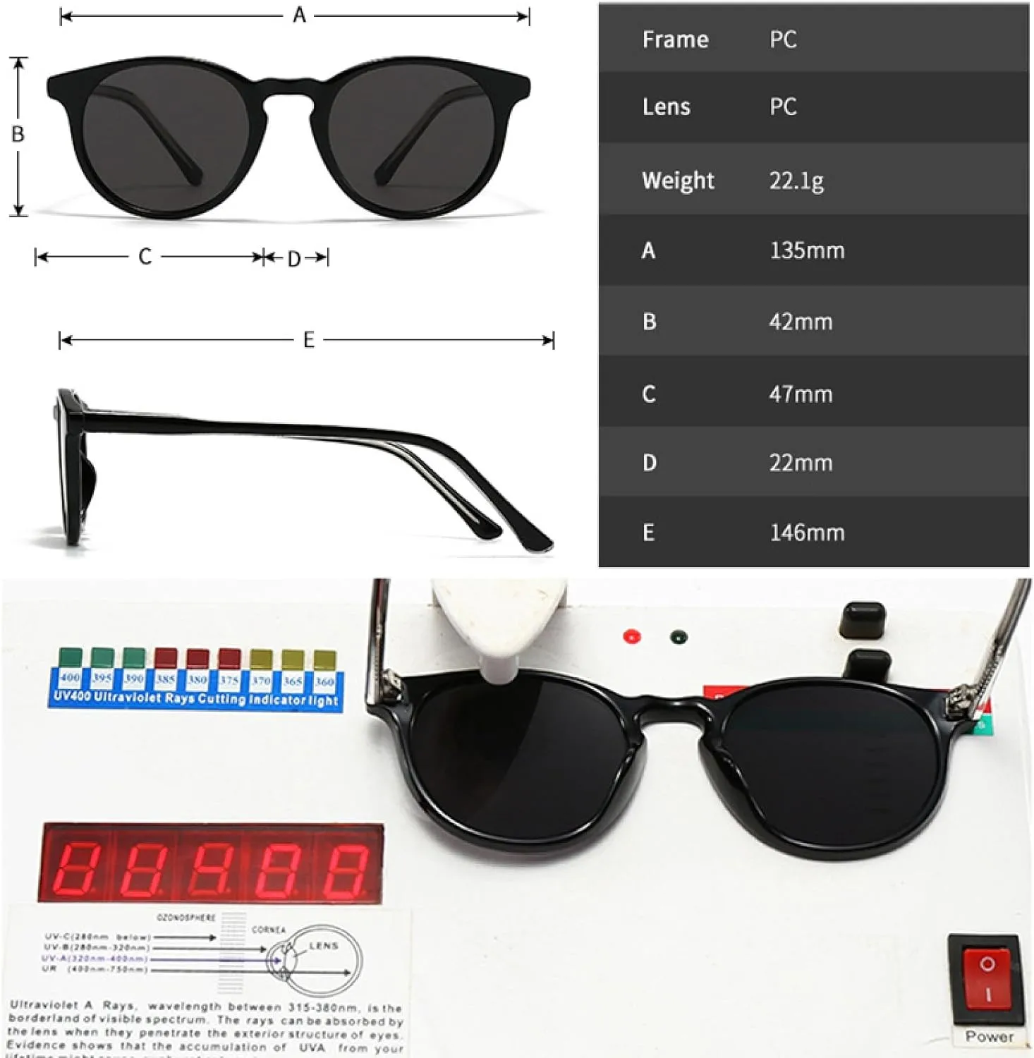 Retro Round Punk Sunglasses Women Shades Uv400