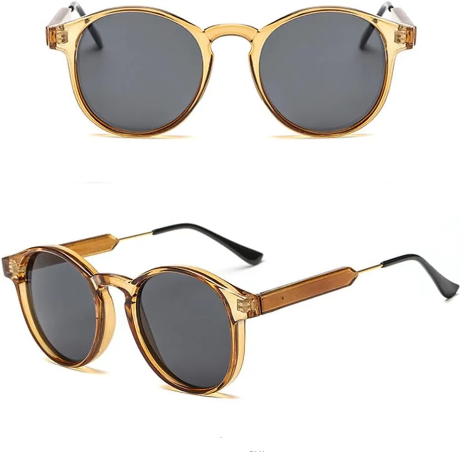Retro Round Sunglasses Women Men Transparent Female Sun Glasses Men Feminino Soleil UV400