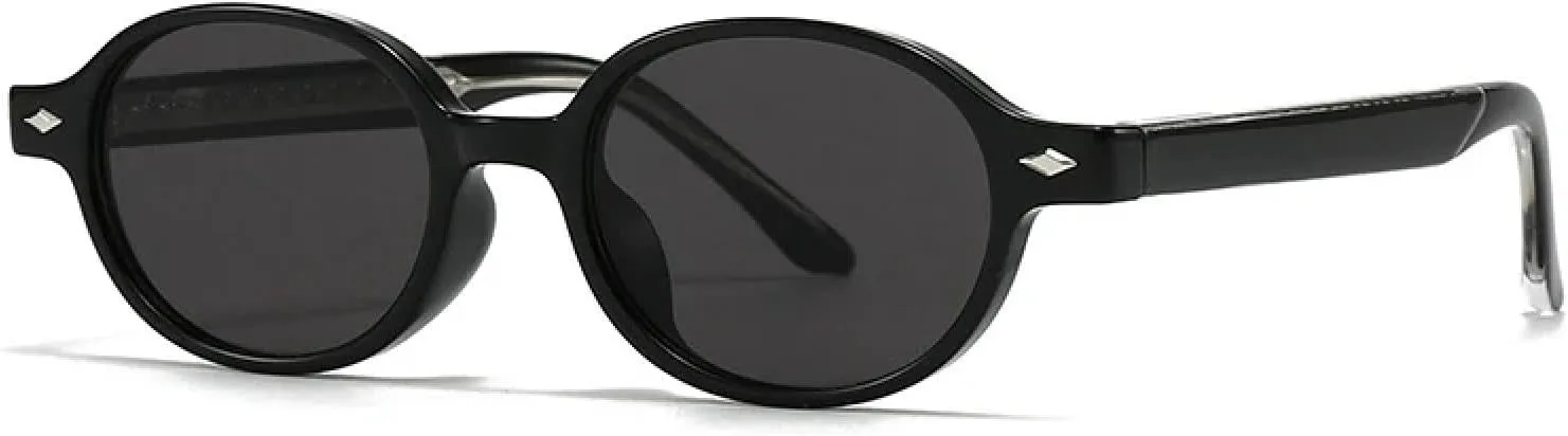 Retro Small Oval Sunglasses Women Shades Uv400 Fashion Rivets Men Sun Glasses