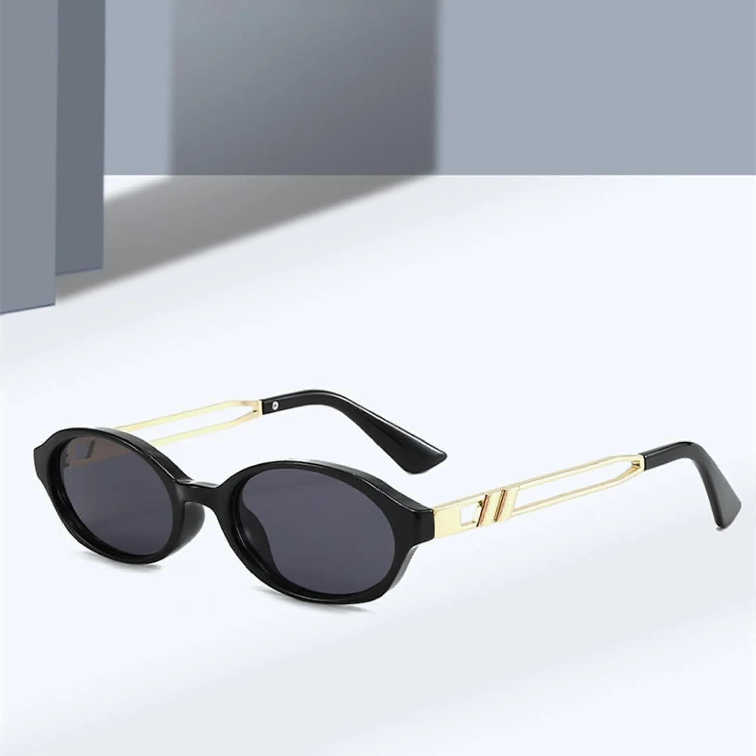 Retro Small Oval Women Sunglasses Fashion Shades Uv400 Men Punk Tea Green Sun Glasses