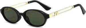 Retro Small Oval Women Sunglasses Fashion Shades Uv400 Men Punk Tea Green Sun Glasses