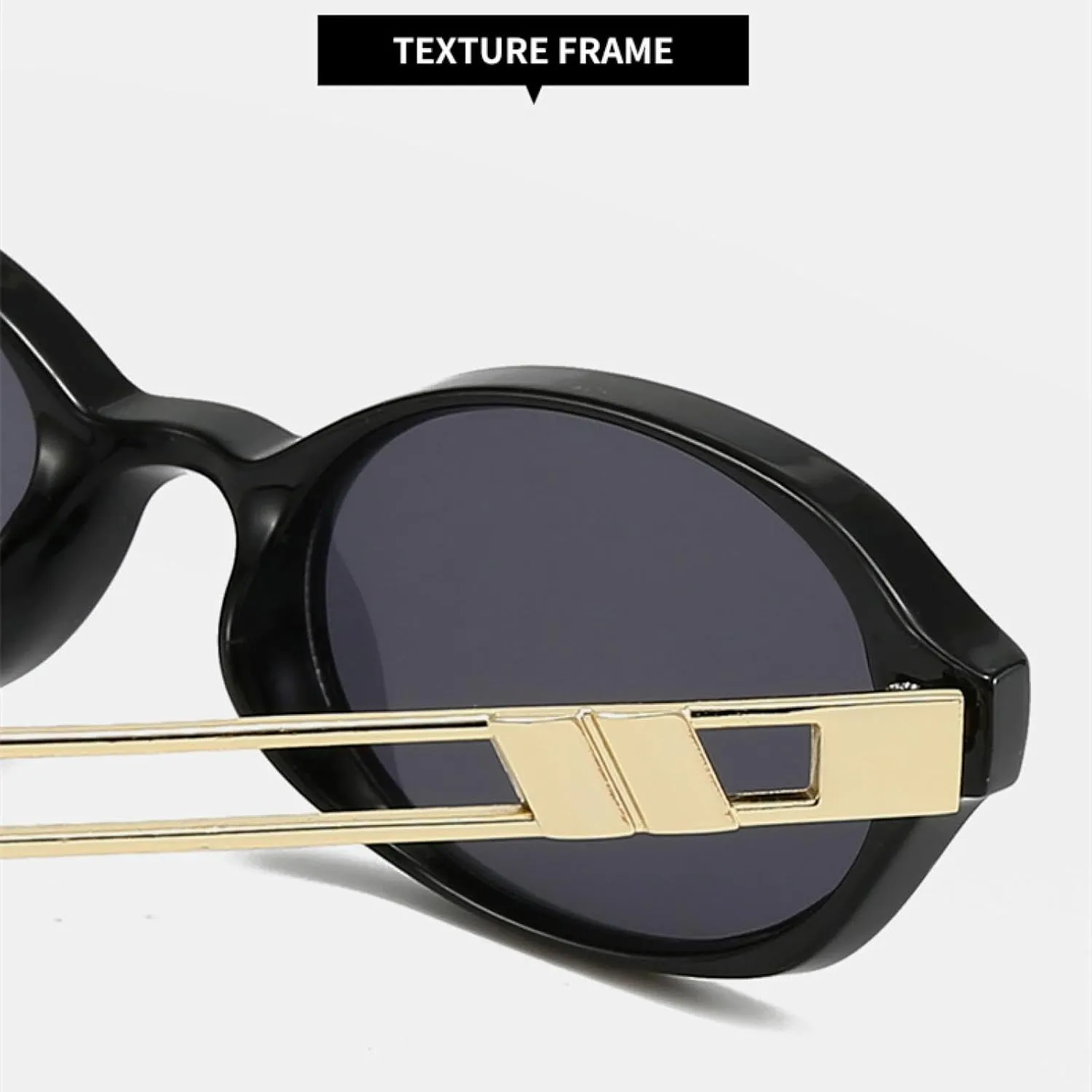 Retro Small Oval Women Sunglasses Fashion Shades Uv400 Men Punk Tea Green Sun Glasses