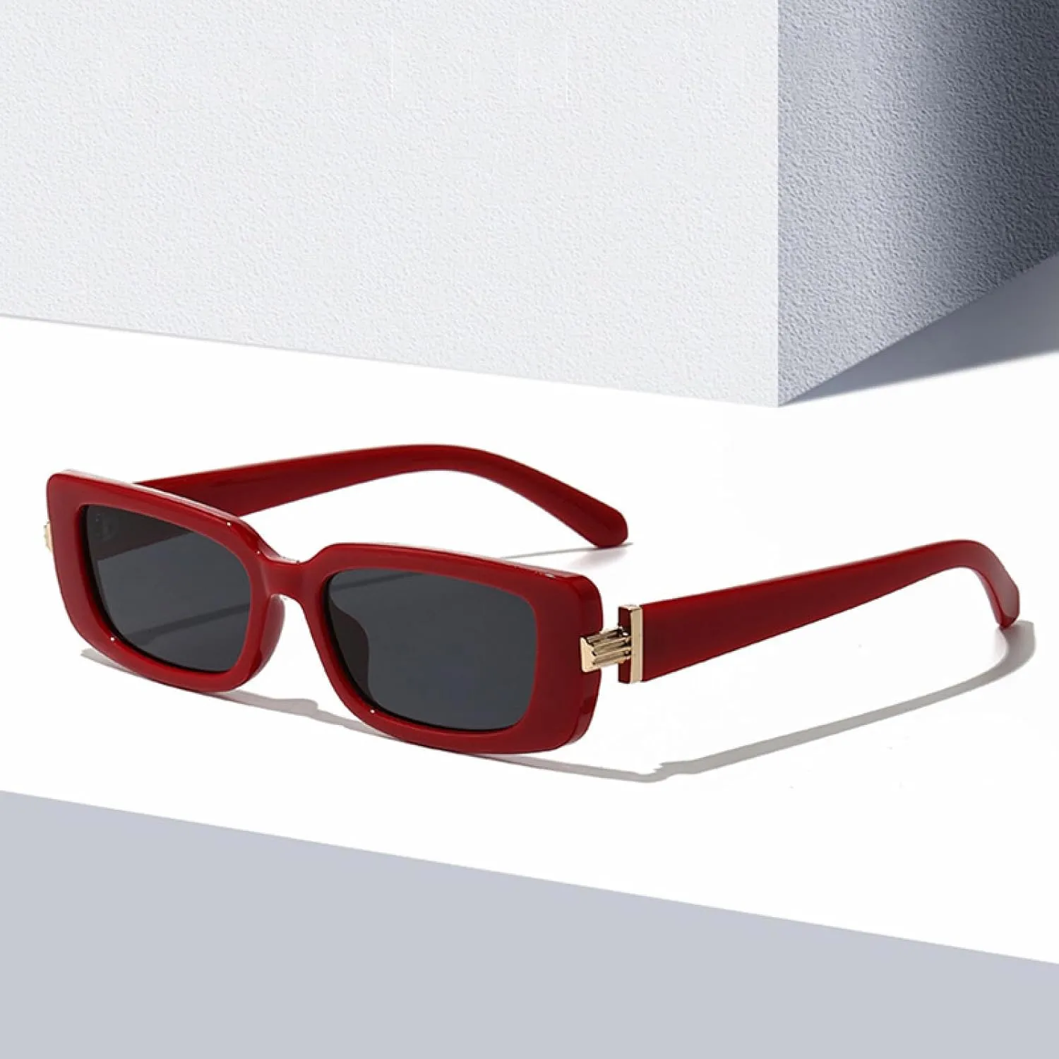 Retro Small Rectangle Sunglasses Women Gradient Uv400
