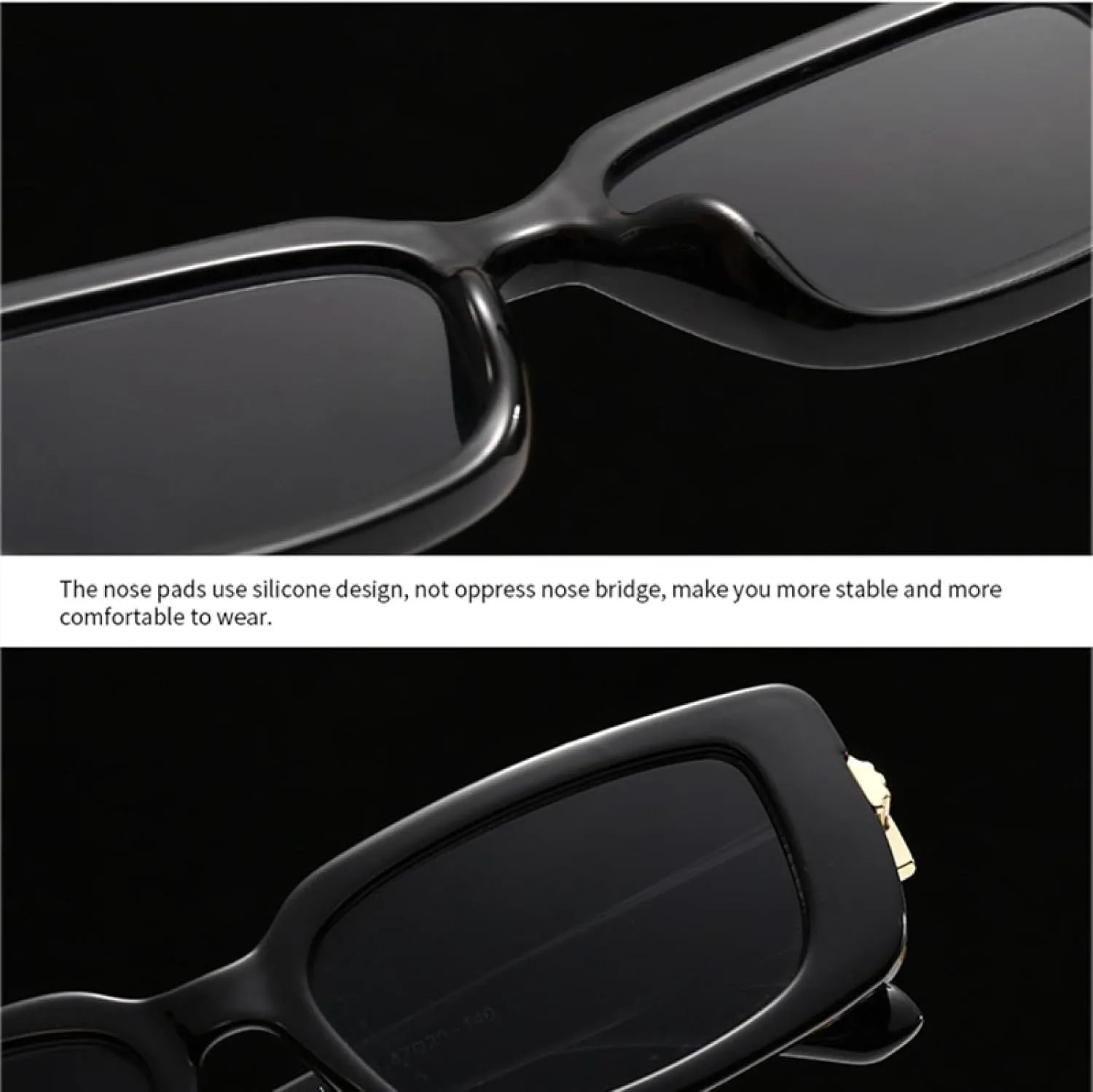 Retro Small Rectangle Sunglasses Women Gradient Uv400