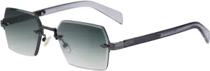 Rimless Small Rectangle Sunglasses for Women Men Luxury Fashion Vintage Retro