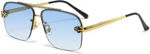 Rimless Sunglasses for Men Luxury Oversized Retro Uv400