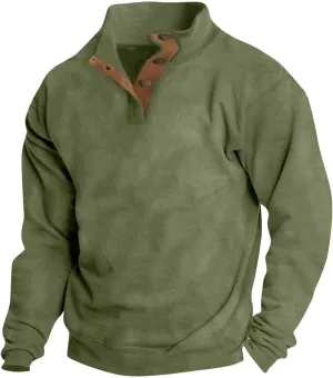 RTRDE Men's Half Button Sweatshirt Christmas Pullover Sweatshirts Thermal Slim Fit Casual Henley Sweatshirts, S-3XL