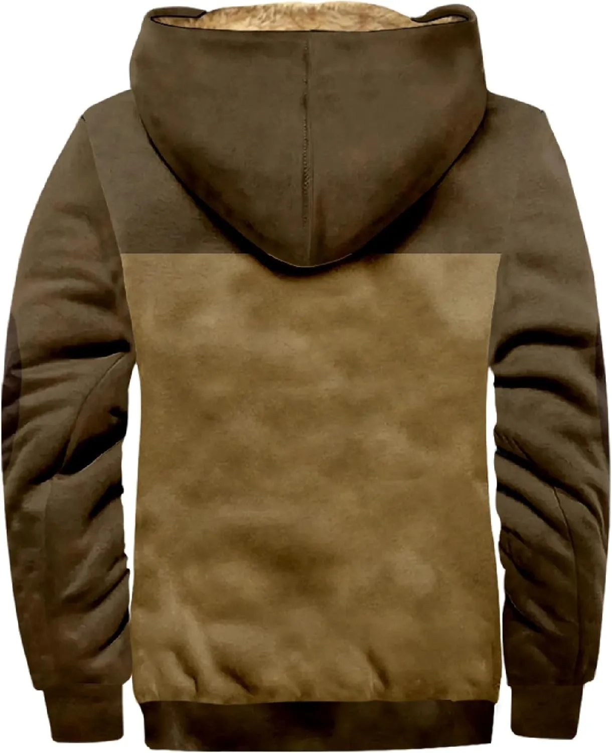 RTRDE Mens Sherpa Lined Jacket with Hood Winter Full Zip Up Hoodies Jacket Fleece Heavyweight Coats Pockets Jacket