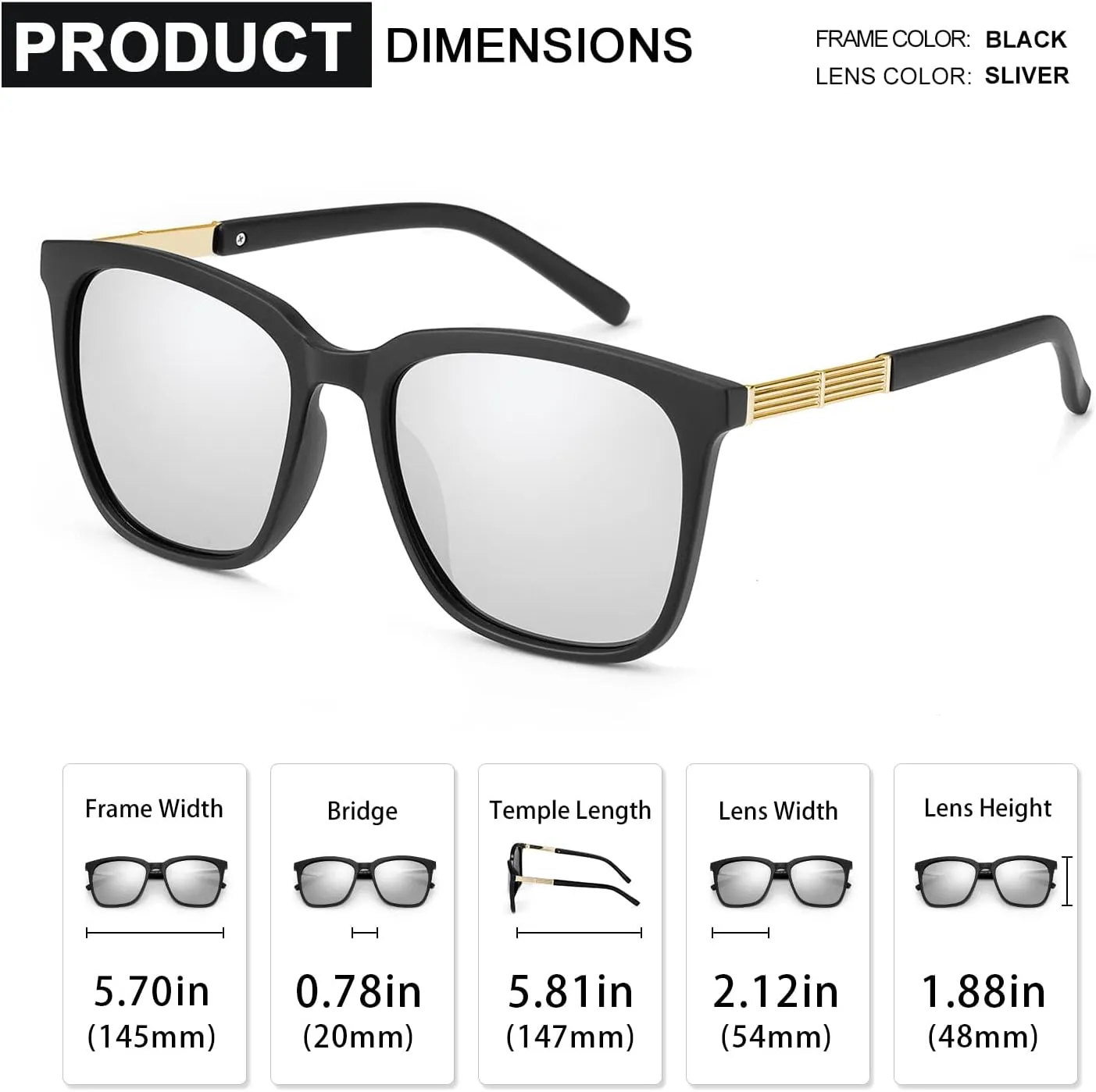 SIPHEW Oversized Square Sunglasses for Women|Lightweight Fashion Sunglasses 100% UV400 Protection|Trendy Mirrored Shade