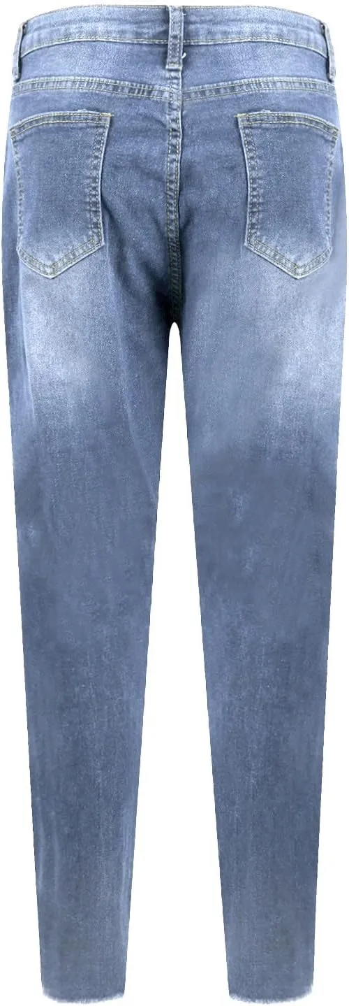 Skinny Jeans for Women High Waisted Ripped Stretchy Jeans Tummy Control Distressed Jeans Destroyed Denim Jeggings