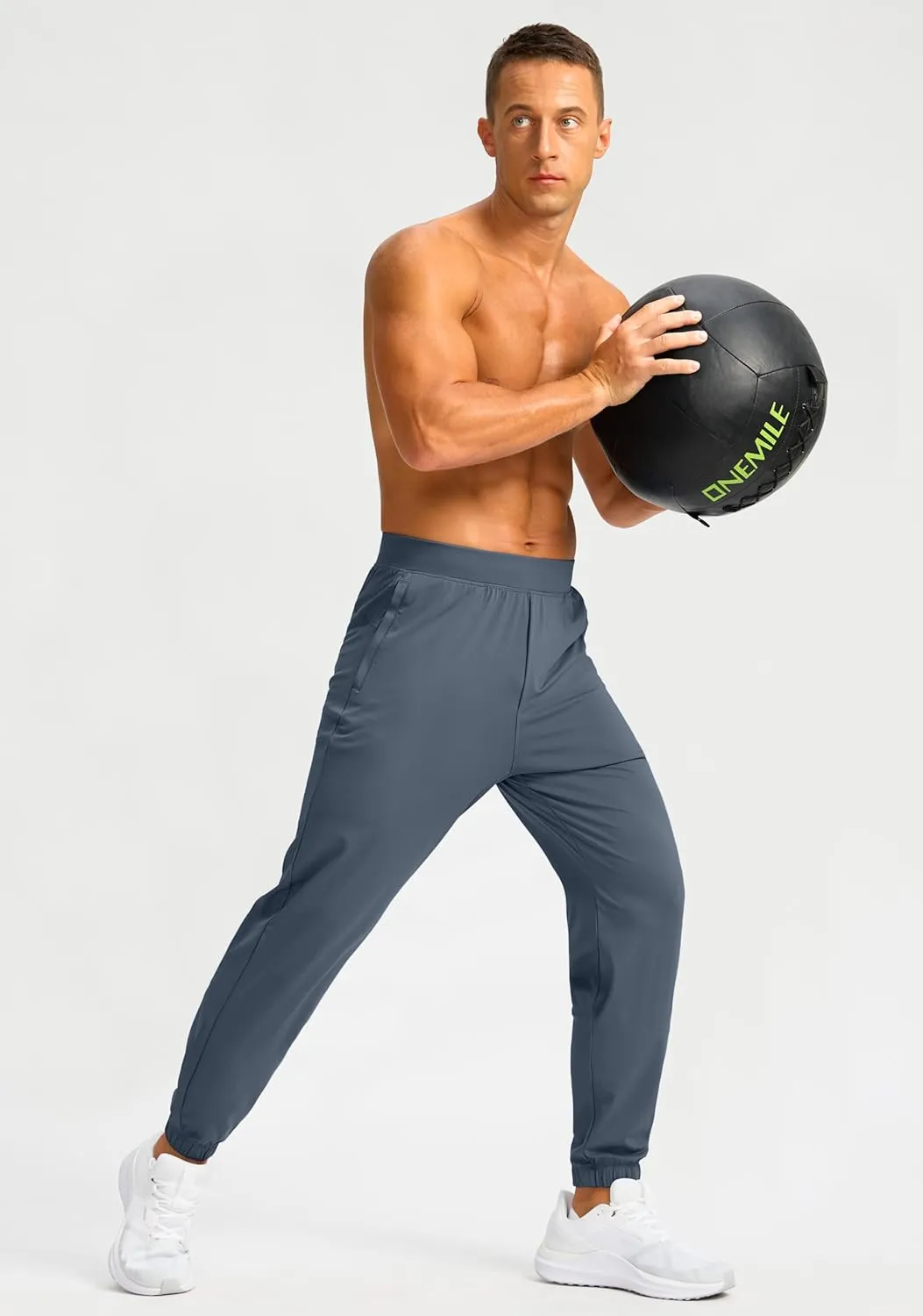 Soothfeel Men's Joggers with Zipper Pockets Golf Joggers Lightweight Sweatpants Athletic Workout Pants for Men Track