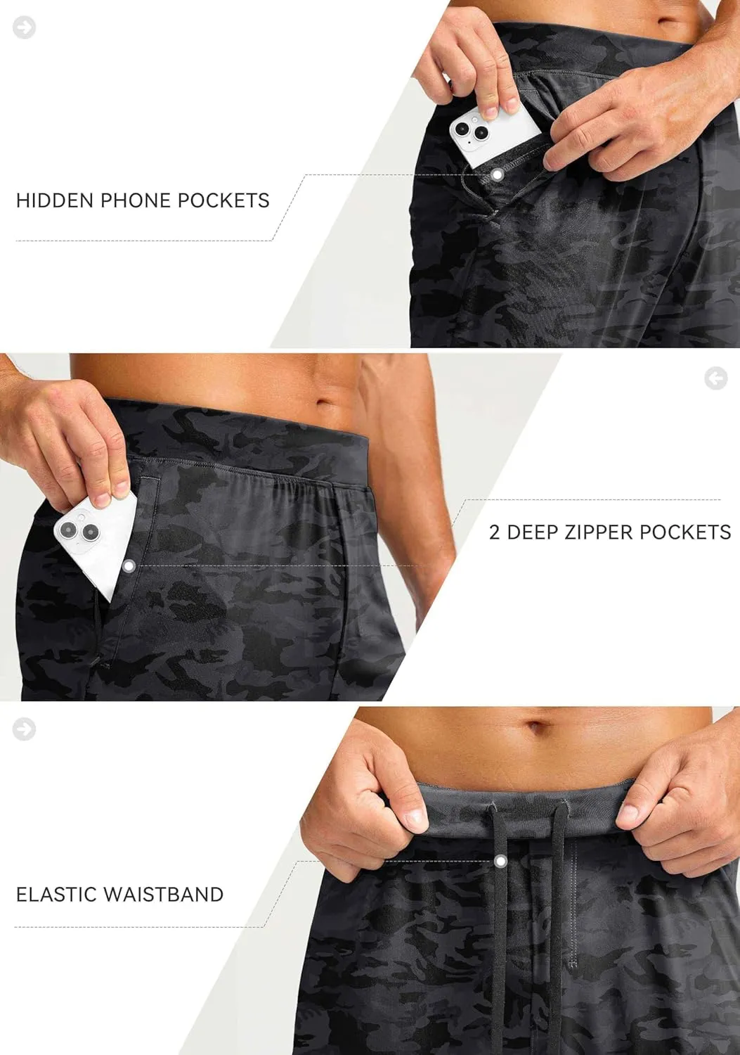 Soothfeel Men's Joggers with Zipper Pockets Golf Joggers Lightweight Sweatpants Athletic Workout Pants for Men Track