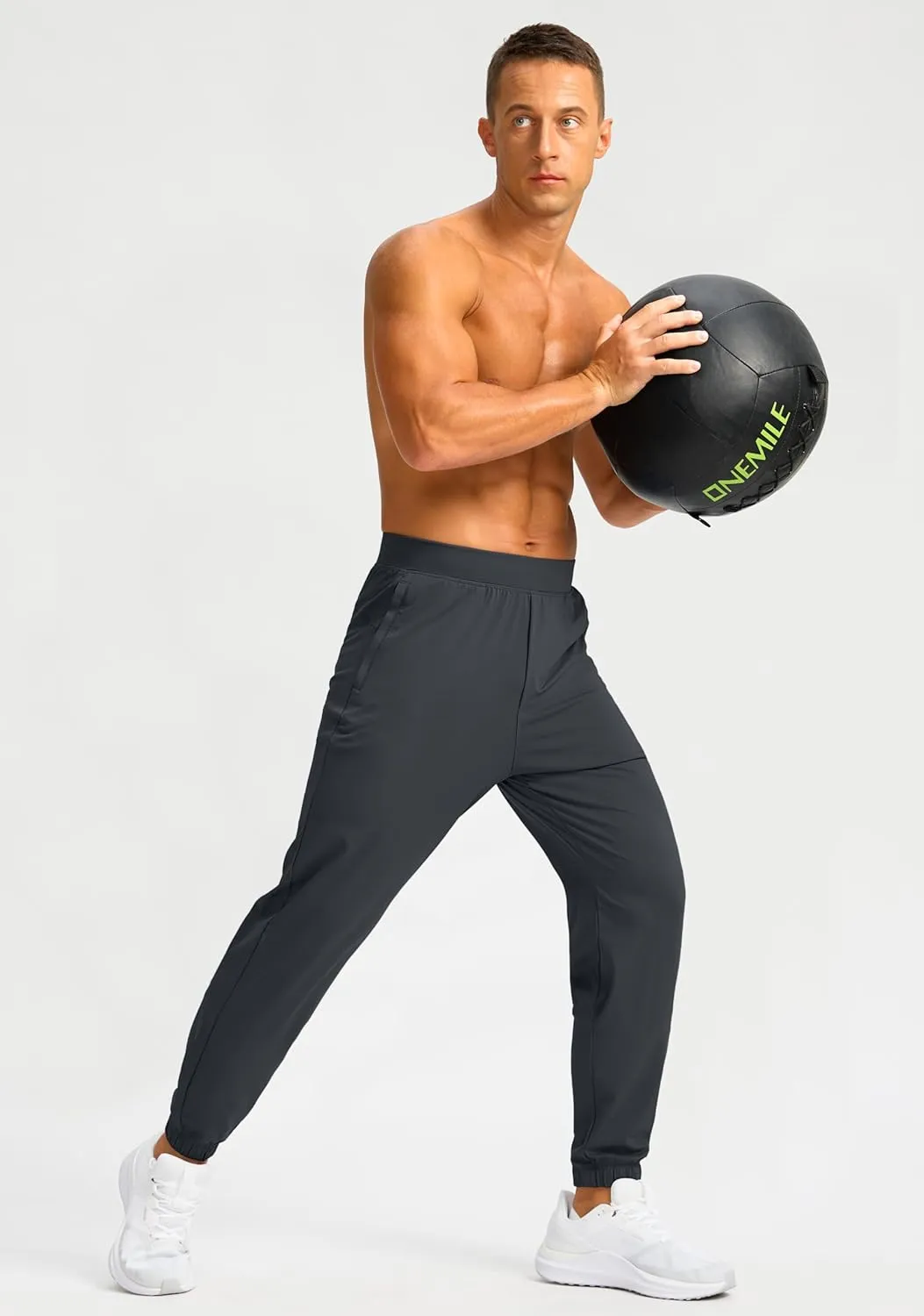 Soothfeel Men's Joggers with Zipper Pockets Golf Joggers Lightweight Sweatpants Athletic Workout Pants for Men Track