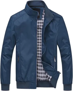 SUWBMHWE Men's Casual Shell Jacket Zip Up Windbreaker Outdoor Recreation Coat Bomber Jacket Coat Fall Winter Jackets for Men