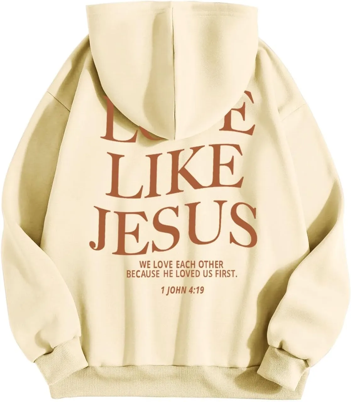 Sweatshirts For Teen Girl Love Like Jesus Long Sleeve Hoodie Graphic Print Drawstring Oversized Hoodie Sweatshirt