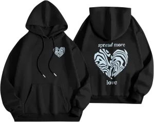 Sweatshirts For Teen Girls Long Sleeve Letter Print Casual Graphic Hoodies Drawstring Pullover Cute S, XXL