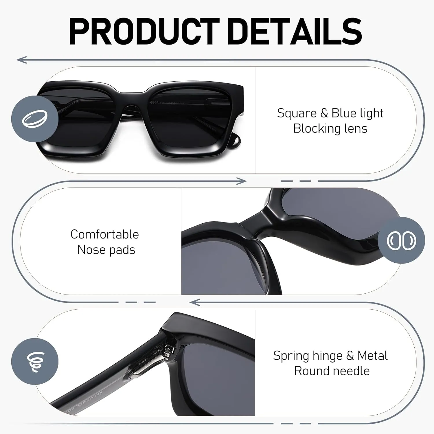 Thick Square Sunglasses for Men Women Retro Chunky Rectangle Sun Glasses UV Protection Designer Shades Style PT2008