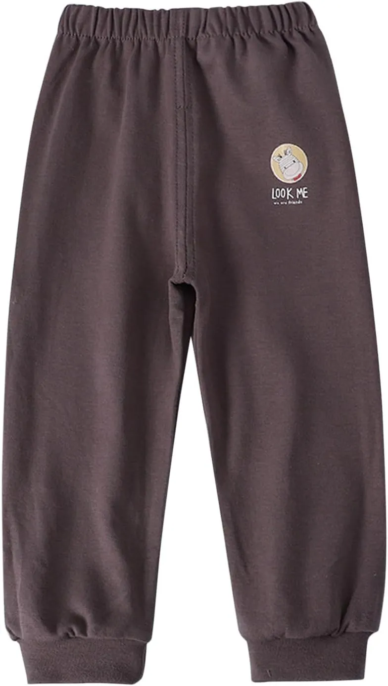 Toddler Baby Sweatpants Boy's Pull on Jogger Cotton Kids Cute Cartoon Elastic Waist Sports Pants Unisex Kids