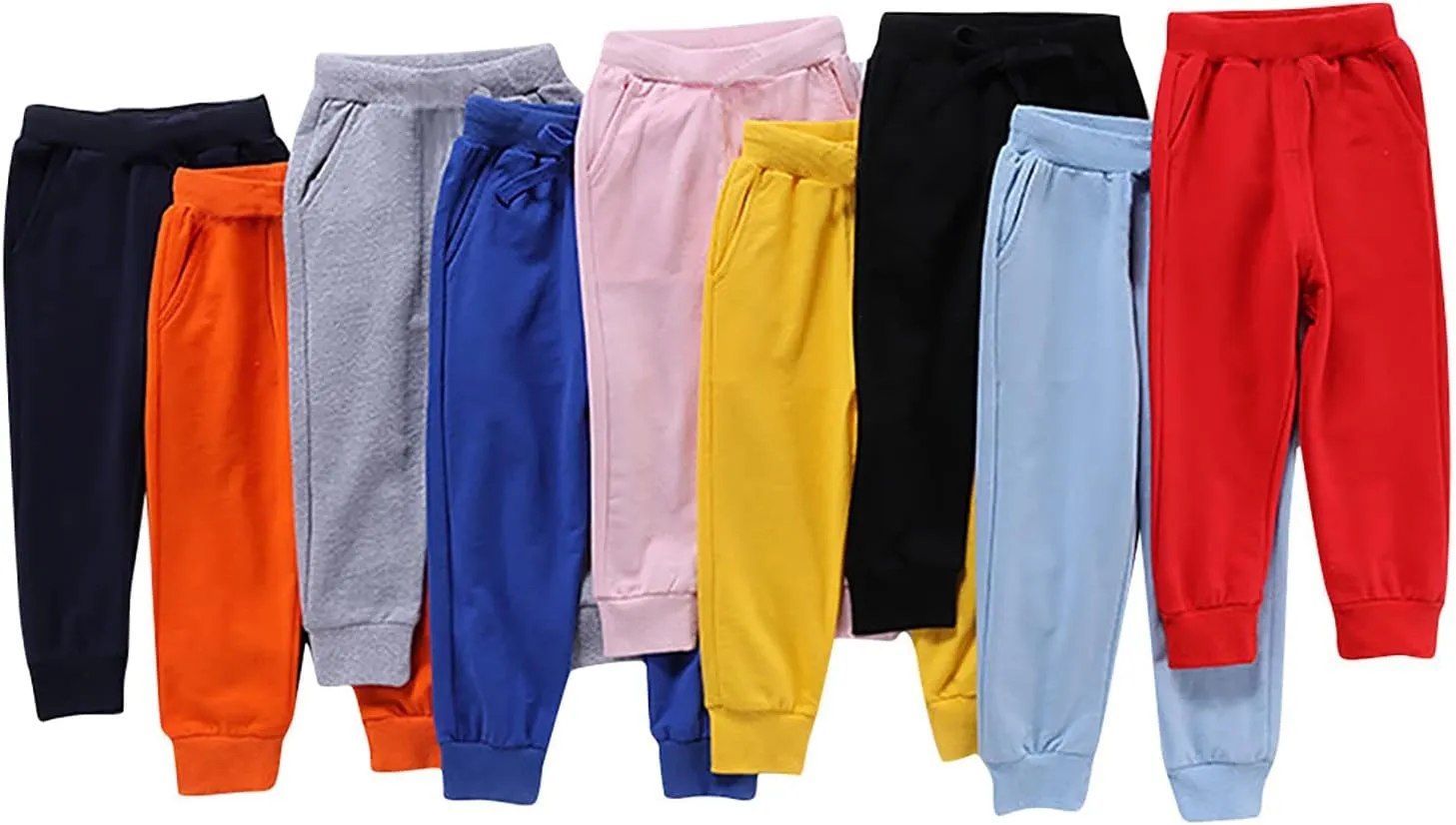 Toddler Baby Sweatpants Girls Boy's Cotton Pull On Jogger Pants Kids Solid Elastic Waist Slim Sport Pants