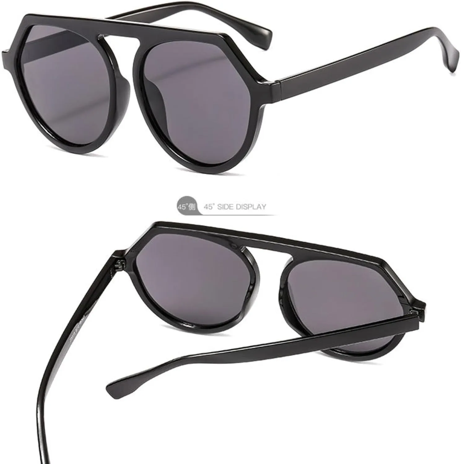 Trendy Oval Sunglasses Men Women Vintage Luxury Big Frame Eyewear Outdoors Driving Sunglasses Uv400