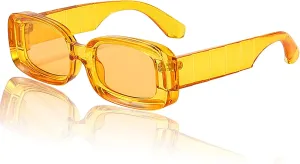 Trendy Rectangle Sunglasses for Women Men Fashion Chunky Thick Rectangular Sun Glasses