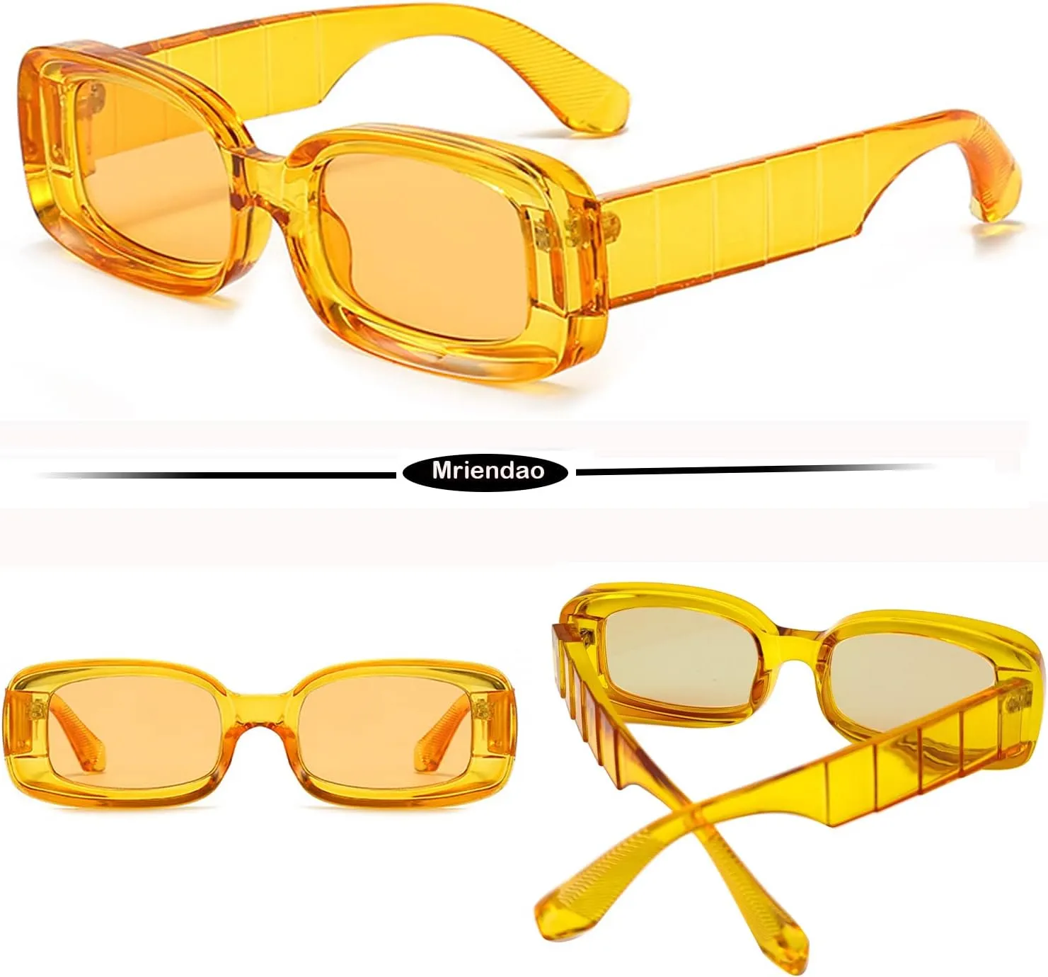 Trendy Rectangle Sunglasses for Women Men Fashion Chunky Thick Rectangular Sun Glasses
