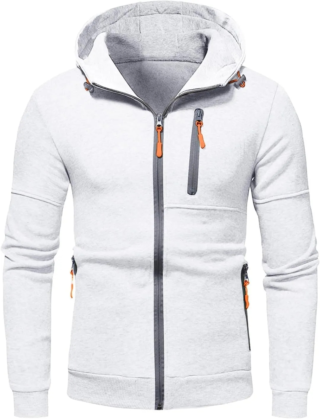TUQIDEWU Mens Hoodies Zip Up Slim Fit, Hoodies for Men Big and Tall Zipper Fleece Sweatshirts Long Sleeve Sweatshirts Coats