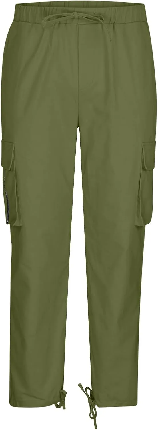 Uillui Cargo Pants for Men Tactical Hiking Pants Relax Fit Baggy Workout Track Pants Fall Multi-Pocket Straight Leg Trousers