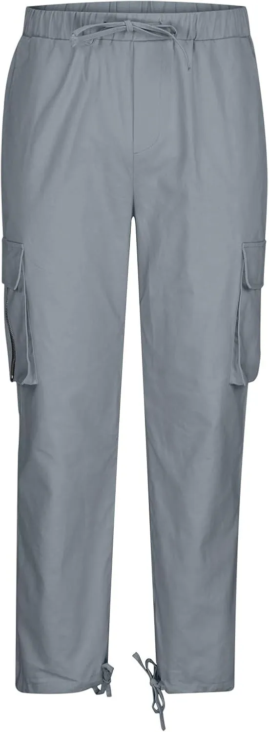 Uillui Cargo Pants for Men Tactical Hiking Pants Relax Fit Baggy Workout Track Pants Fall Multi-Pocket Straight Leg Trousers