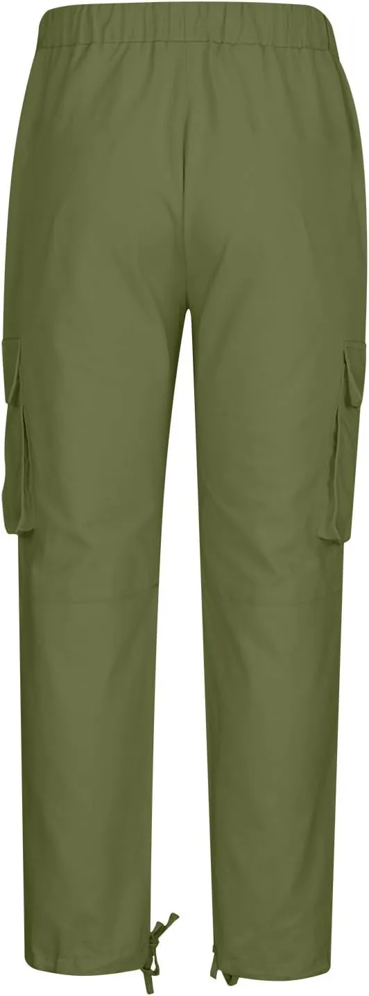 Uillui Cargo Pants for Men Tactical Hiking Pants Relax Fit Baggy Workout Track Pants Fall Multi-Pocket Straight Leg Trousers