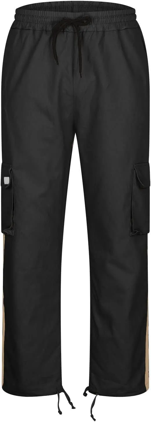 Uillui Cargo Pants for Men Tactical Hiking Pants Relax Fit Baggy Workout Track Pants Fall Multi-Pocket Straight Leg Trousers