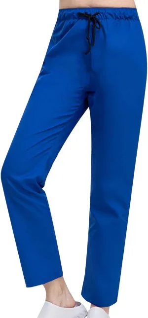 Uillui Long Pants for Women Relax Fit Straight Leg Trousers Drawstring Waist Lounge Pants Lightweight Solid Color Work Pants