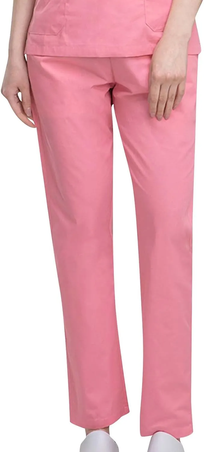 Uillui Long Pants for Women Relax Fit Straight Leg Trousers Drawstring Waist Lounge Pants Lightweight Solid Color Work Pants