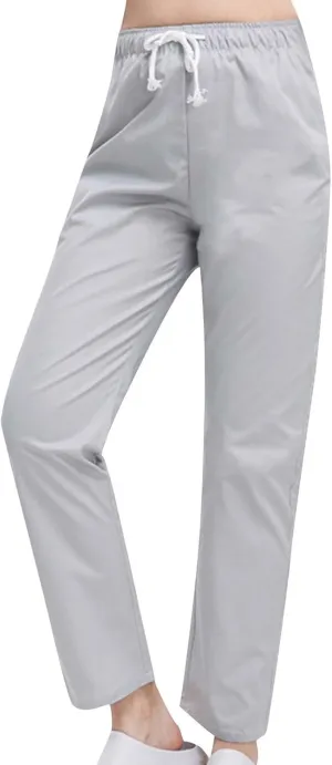 Uillui Long Pants for Women Relax Fit Straight Leg Trousers Drawstring Waist Lounge Pants Lightweight Solid Color Work Pants