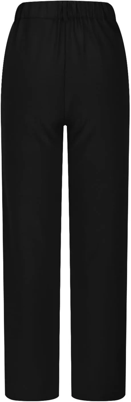 Uillui Suit Pants for Women Formal Business Casual Dress Pants Relax Fit Straight Leg Trousers High Waist Button Work Slacks