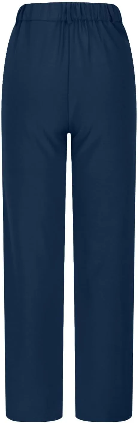 Uillui Suit Pants for Women Formal Business Casual Dress Pants Relax Fit Straight Leg Trousers High Waist Button Work Slacks