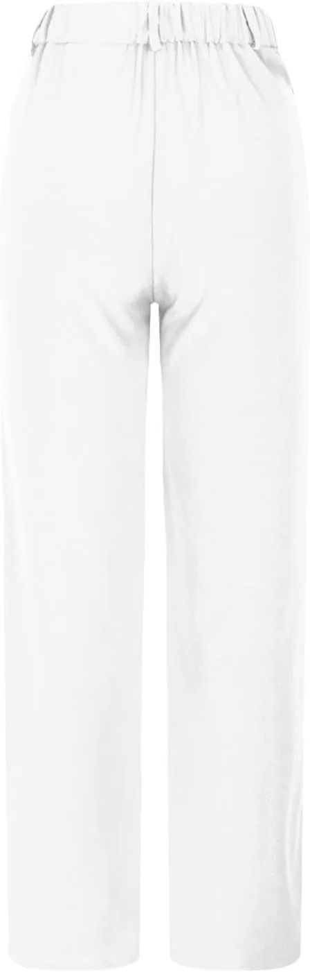 Uillui Suit Pants for Women Formal Business Casual Dress Pants Relax Fit Straight Leg Trousers High Waist Button Work Slacks