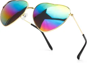 Valentines Sunglasses Heart Sunglasses for Women Rainbow Sunglasses Womens Trendy Sunglasses Pride Accessories Music Festival Outfits Country Concert Outfits Pride Outfits Music Festival Essentials